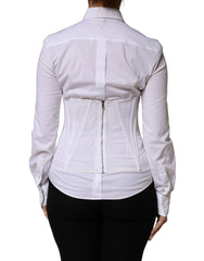 White Polyamide Waist Cincher Bustier Corset Top