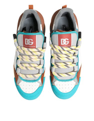 Multicolor Leather Low Top Sneakers Shoes