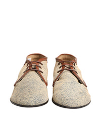 Denim Navajo Lace-Up Leather Dress Derby Shoes