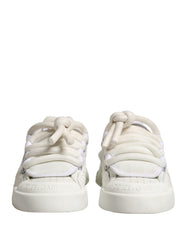White Leather DG Logo Lace Up Sneakers Shoes
