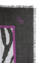 White Black Zebra Pattern Shawl 255cm x 132cm Men Scarf