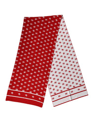 Red White Logo Print Foulard 201cm x 40.5cm  Men Scarf
