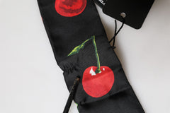 Black Cherry Silk Neck Wrap Stole 100cm x 6cm Scarf