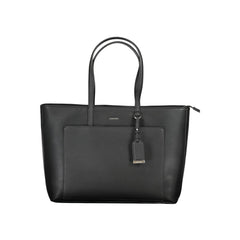 Black Polyester Women Handbag