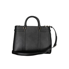 Black Polyurethane Women Handbag