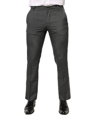 Gray Polyester Formal Dress Trouser Pants