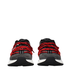 Gray Leather Chunky Sneakers