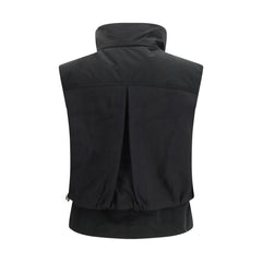 Black Nylon Sleveless Jacket