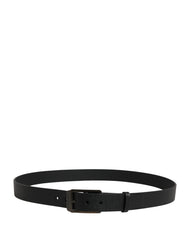 Black Calf Leather Gold Metal Buckle Belt