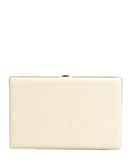 White Lambskin Leather Clutch Evening Women Purse Bag