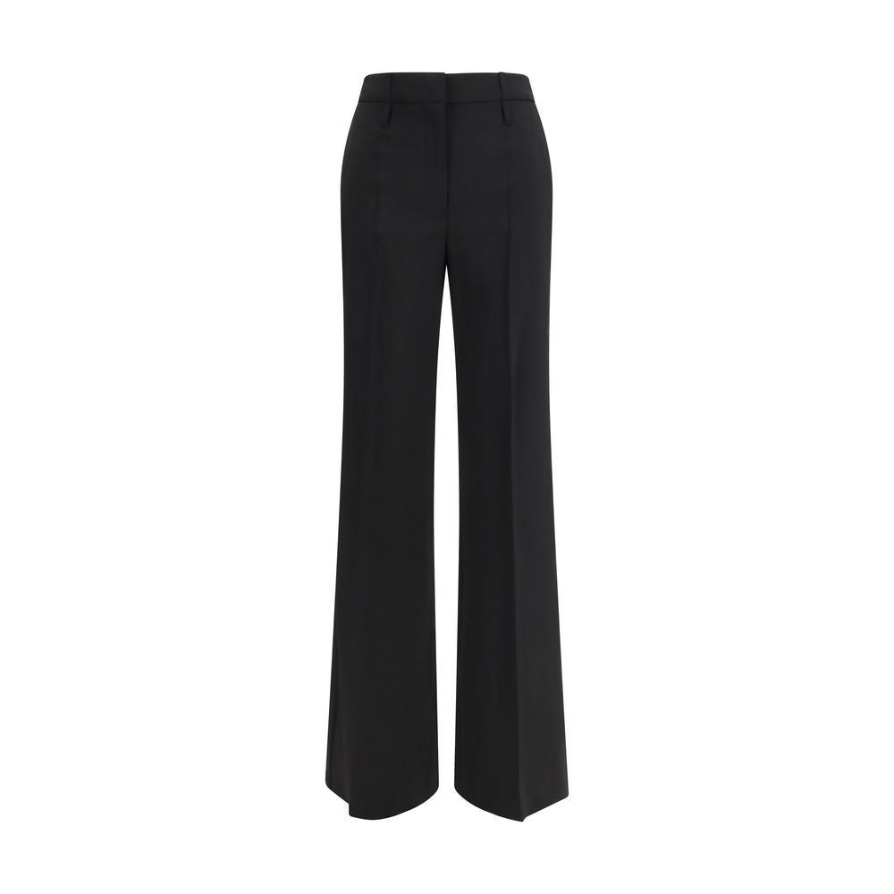 Black Fleece Wool Flared Pants