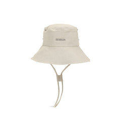 Beige Cotton Bucket Hat
