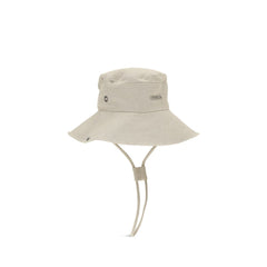 Beige Cotton Bucket Hat