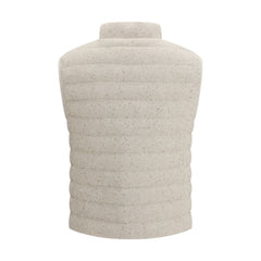 Beige Goose Down Sleveless Jacket