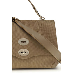 Beige Calf Leather Bos Taurus Handbag