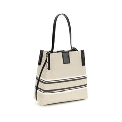 Beige Cotton Shoulder Bag