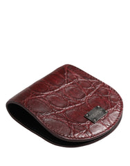 Burgundy Exotic Skin Condom Case Holder Pocket Wallet