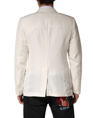 White Cotton Single Breasted Jacket Blazer