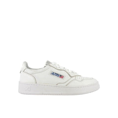 White Leather Low Top Sneakers