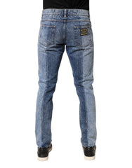 Two Tone Blue Cotton Regular Men Denim Jeans