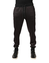 Brown Polyester Skinny Jogger Trouser Pants