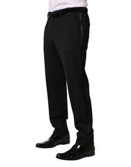 Black Wool Skinny Men Dress Trouser Pants