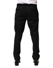 Black Wool Skinny Men Dress Trouser Pants