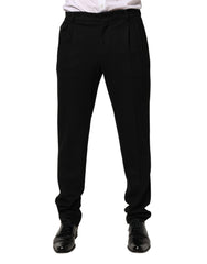 Black Wool Skinny Men Dress Trouser Pants