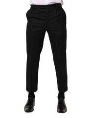 Black Stripes Wool Dress Formal Trouser Pants