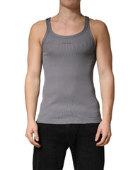 Gray Sleeveless Round Neck Tank Top T-shirt