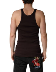 Brown Sleeveless Round Neck Tank Top T-shirt