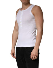 White Sleeveless Round Neck Tank Top T-shirt