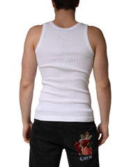 White Sleeveless Round Neck Tank Top T-shirt
