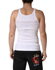 White Sleeveless Round Neck Tank Top T-shirt
