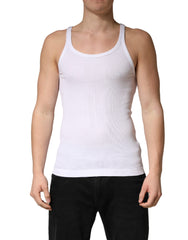 White Sleeveless Round Neck Tank Top T-shirt