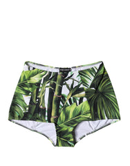 Green Leaf Print High-Waisted Girdle Underwear