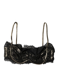 Black Silk Underwired Balconnet Bra Underwear