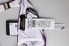 Purple White Stripes Nylon Bandeau Swimwear