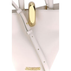 Beige Calf Leather Bos Taurus Shoulder Bag