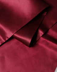 Red Satin Silk Fringes Men Foulard 137.5cm x14.5cm Scarf