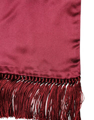 Red Satin Silk Fringes Men Foulard 137.5cm x14.5cm Scarf