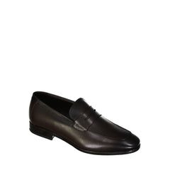 Brown Leather Slip-On Loafers