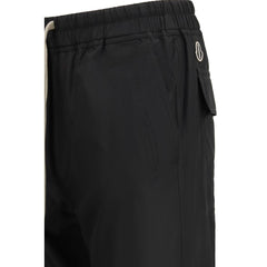 Black Polyester Casual Pants