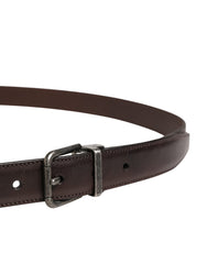 Men Brown Classic Leather Metal Buckle Belt