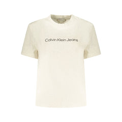 Beige Cotton Women T-Shirt
