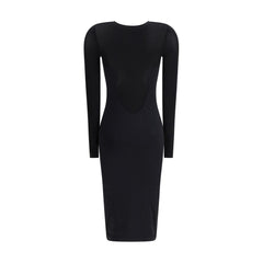 Black Polyamide Cocktail Dress