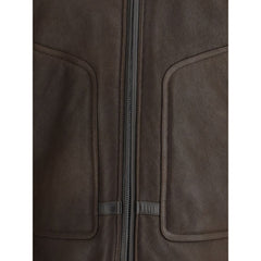 Brown Calf Leather Bos Taurus Coat