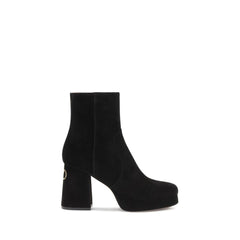 Black Calf Leather Bos Taurus Ankle Boots