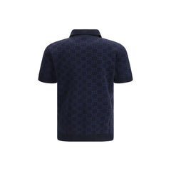 Blue Silk Polo Shirt
