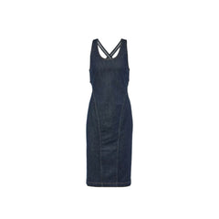 Blue Cotton Casual Dress